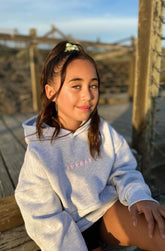 IR KIDS Box Hoodie White Marle X Pink